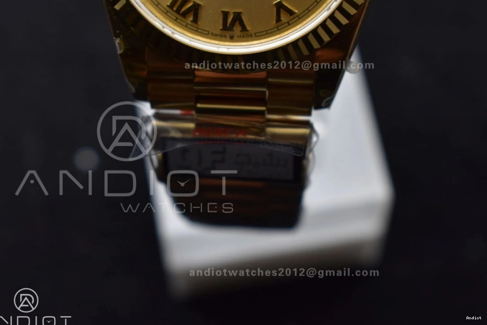 904L Mark with V5 Steel 36 vr3255 Weight) Bracelet Best Edition Roman on Dial President Gold (Gain YG DayDate QF 1121